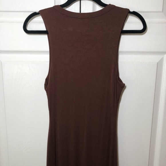 Sleeveless Brown Naked Wardrobe Smooth Maxi Dress Size L - Picture 6 of 9
